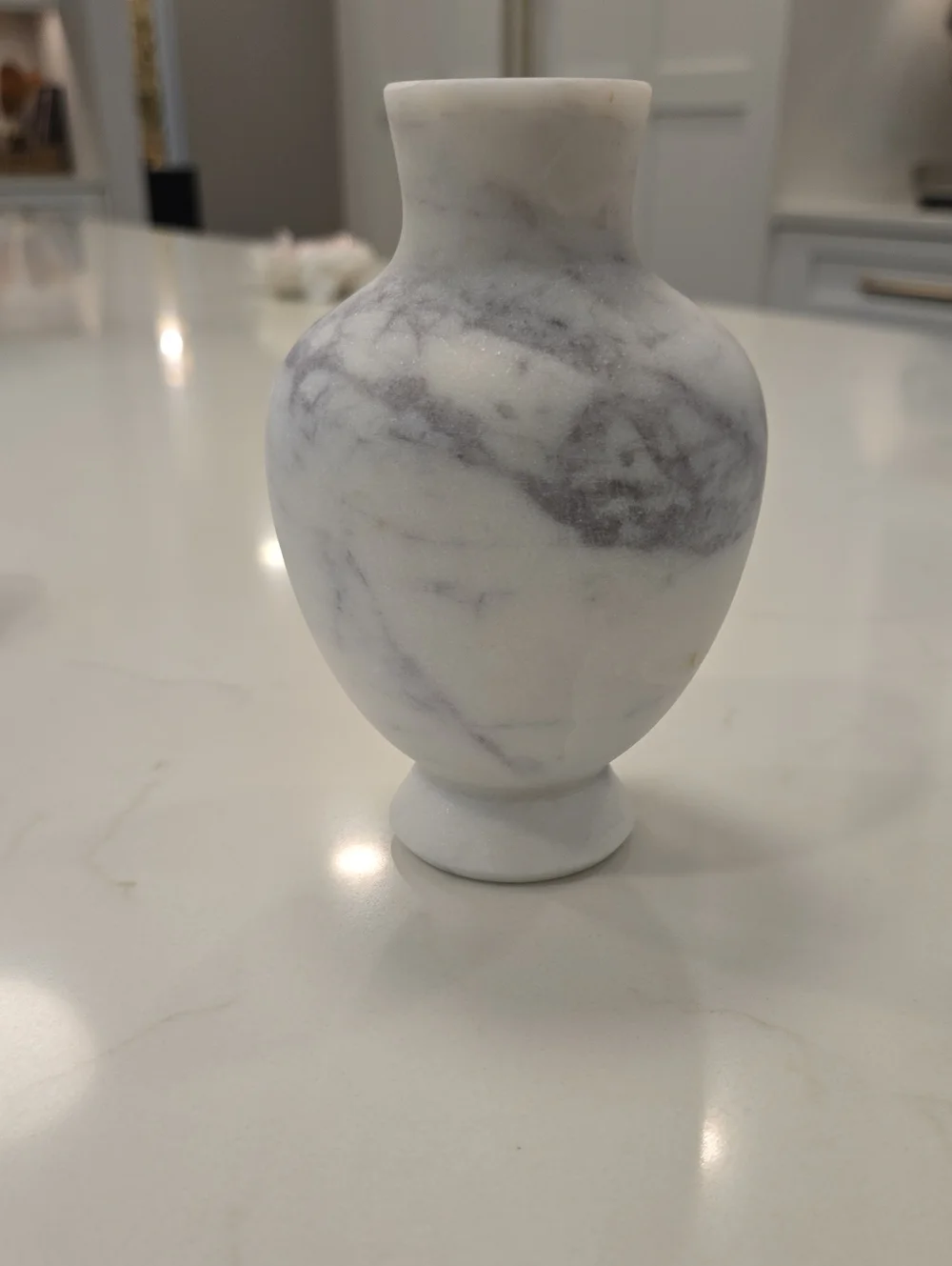 Marble Decorative Vase - White and Gray
